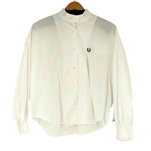 フレッドペリー FRED PERRY ワンポイント刺繍 L/S バンドカラーシャツ レディース 36