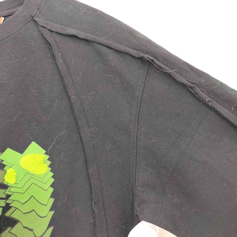 NSTNEW START クロス刺繍 グラフィックプリント インサイドアウト クルーネックカットソー メンズ import:M