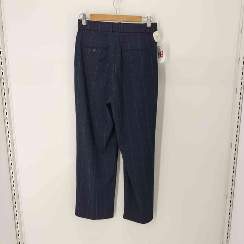 ユニクロ UNIQLO タックワイドパンツ(チェック・丈標準68~70cm) レディース JPN:L