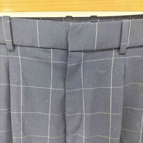 ユニクロ UNIQLO タックワイドパンツ(チェック・丈標準68~70cm) レディース JPN:L