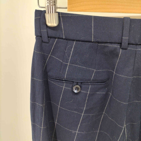 ユニクロ UNIQLO タックワイドパンツ(チェック・丈標準68~70cm) レディース JPN:L