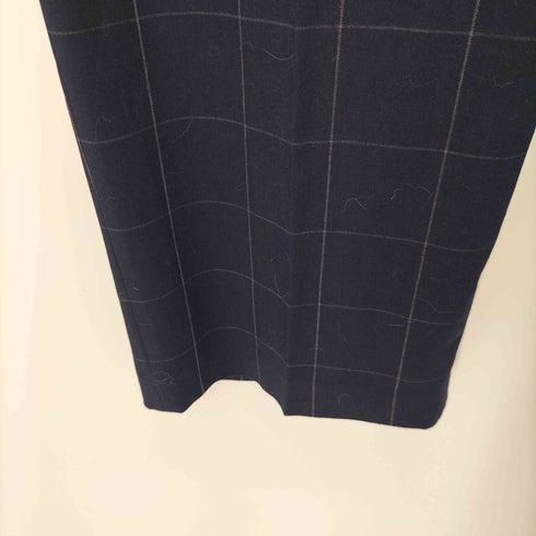 ユニクロ UNIQLO タックワイドパンツ(チェック・丈標準68~70cm) レディース JPN:L