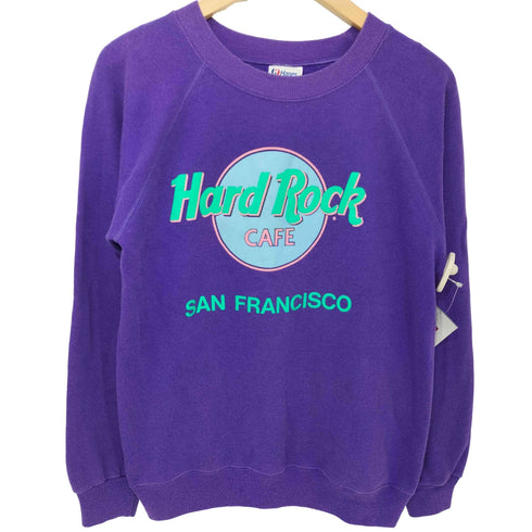 ヘインズ Hanes 90s USA製 ハードロックカフェ サンフランシスコ ラグラン スウェット レディース import:M
