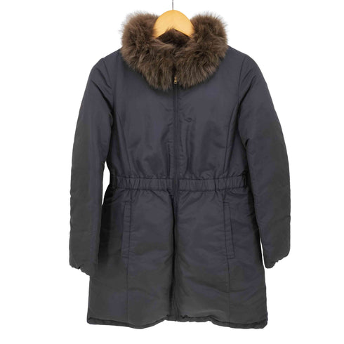 CHEZ TOI リバーシブル ウエストマーク 襟ファー Aライン ダウン コート レディース JPN:M