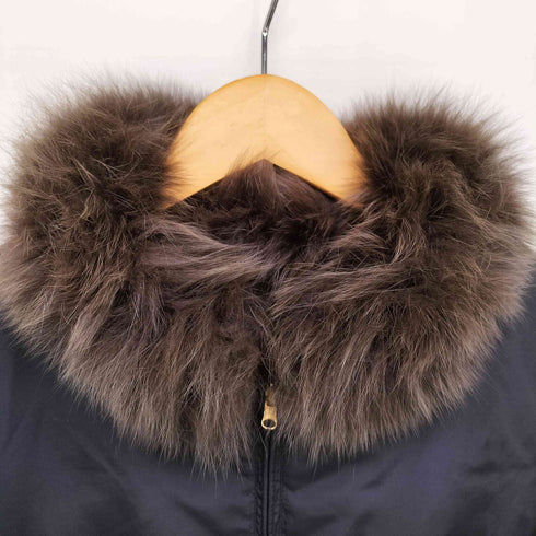 CHEZ TOI リバーシブル ウエストマーク 襟ファー Aライン ダウン コート レディース JPN:M