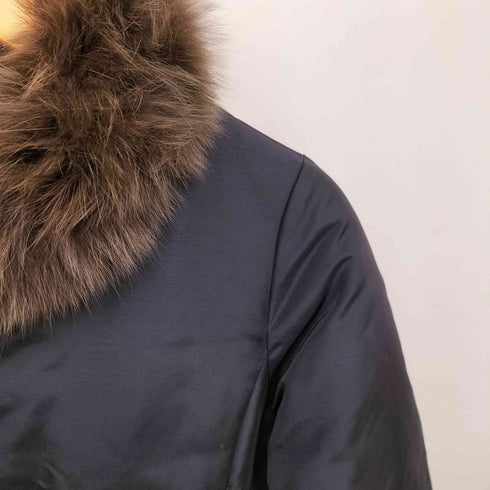 CHEZ TOI リバーシブル ウエストマーク 襟ファー Aライン ダウン コート レディース JPN:M