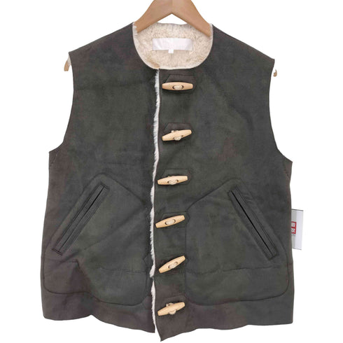 タオコムデギャルソン tao COMME des GARCONS 22aw サイドジップ フェイクムートン ダッフルベスト レディース JPN:M