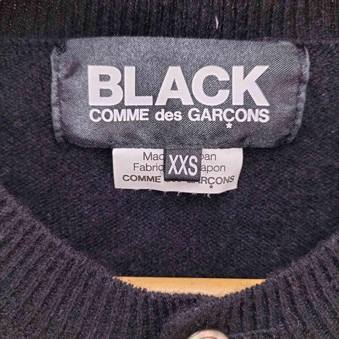 ブラックコムデギャルソン BLACK COMME des GARCONS 12aw ウール クルーネックカーディガン レディース xxs
