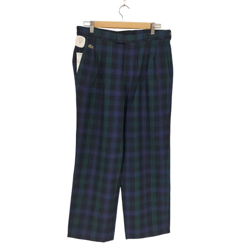 シュミーズラコステ CHEMISE LACOSTE ウール混 ツータック チェック柄スラックス メンズ EUR:42-44