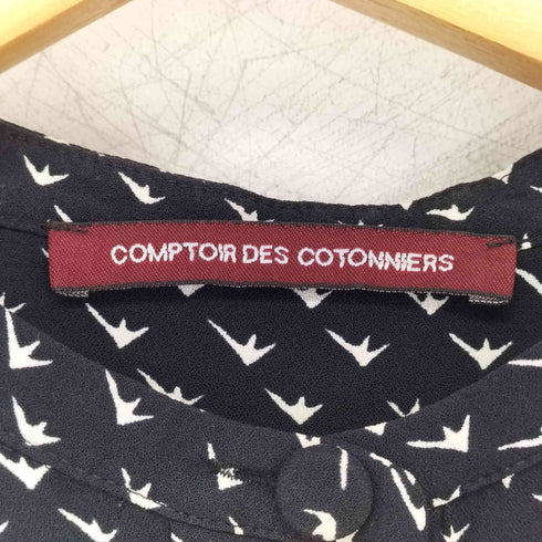 コントワーデコトニエ COMPTOIR DES COTONNIERS ストレッチ 比翼ノーカラーブラウス レディース 5