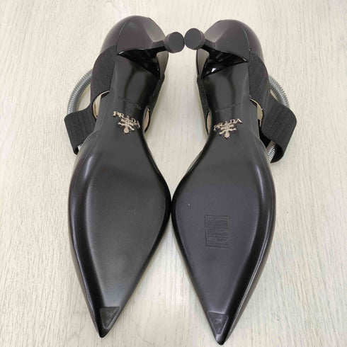 プラダ PRADA ゴムストラップ ポインテッドトゥ エナメルパンプス archive レディース JPN:37