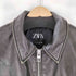 ザラ ZARA クロップドフェイクレザージャケット レディース US L