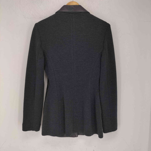 ザラ ZARA ウール×レザー テーラードジャケット レディース import:M
