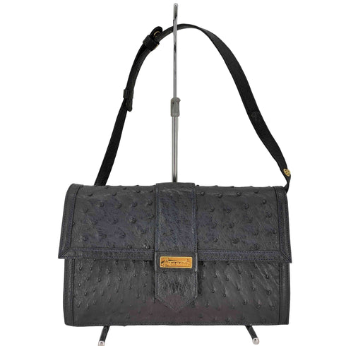 franco bianchi オーストリッチ レザーショルダーバッグ レディース