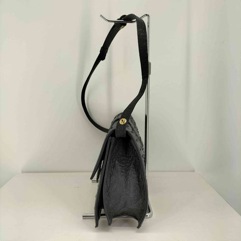 franco bianchi オーストリッチ レザーショルダーバッグ レディース