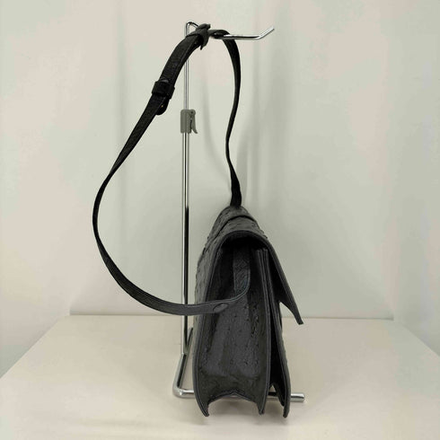 franco bianchi オーストリッチ レザーショルダーバッグ レディース