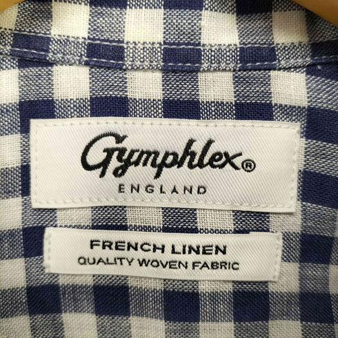 ジムフレックス GYMPHLEX フレンチリネン ギンガムチェック シャツワンピース レディース UK:12