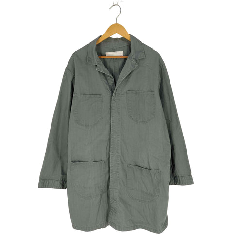 DETROIT OVERALL MFG. CO. USA製 ヘリンボーンツイル スナップボタン ショップコート メンズ EUR:46