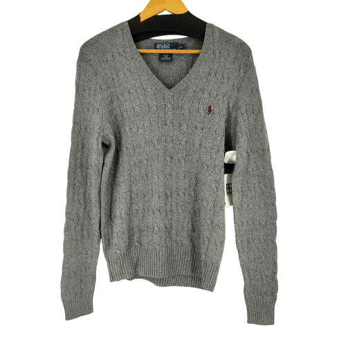 ポロバイラルフローレン Polo by RALPH LAUREN スモールポニー刺繍 ケーブル Vネック ニット メンズ JPN:S