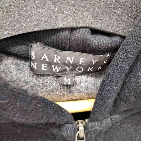 バーニーズニューヨーク BARNEYS NEWYORK ウール混 ダブルジップ ニットパーカー メンズ import:M