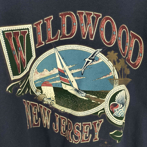 ヘインズ Hanes USA製 WILLDWOOD イラスト プリント 袖シングル 半袖スウェット メンズ XXL