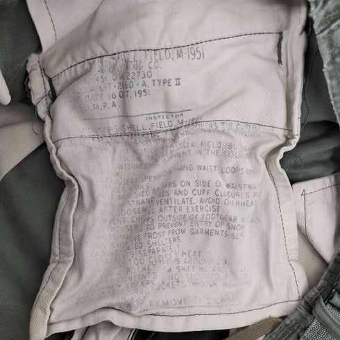 ユーエスアーミー U.S. ARMY 50S 1951年会計 M-51 フィールドパンツ メンズ S-R
