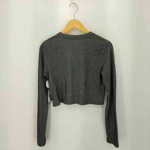 SPELLEDIT ストライプ クロップド ロングスリーブTシャツ レディース