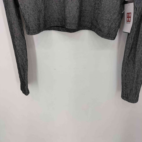 SPELLEDIT ストライプ クロップド ロングスリーブTシャツ レディース