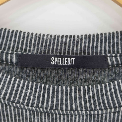 SPELLEDIT ストライプ クロップド ロングスリーブTシャツ レディース