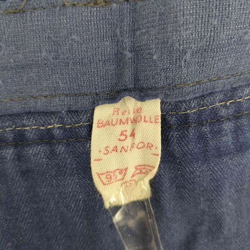 50-60s REINE BAUMWOLLE EURO ユーロワーク ヘリンボーン オーバーオール メンズ 54