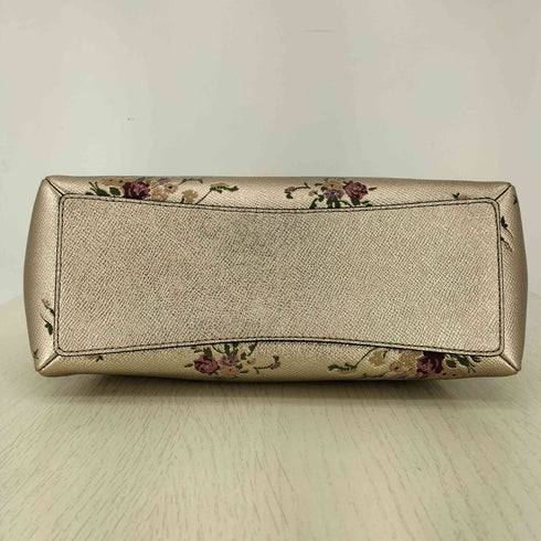 コーチ COACH ミニ セージ キャリーオール メタリック プラチナ フローラル ハンドバッグ レディース