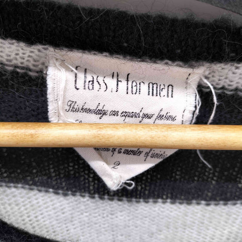 Class9formen グランジ Y2K モヘア混 ボーダー ニット メンズ JPN:M