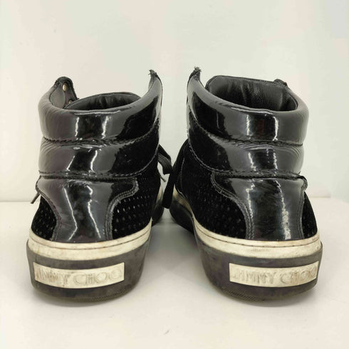 ジミーチュウ JIMMY CHOO パテント ベルベット ハイカット スニーカー メンズ EUR:42