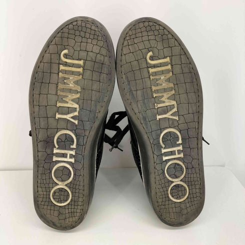 ジミーチュウ JIMMY CHOO パテント ベルベット ハイカット スニーカー メンズ EUR:42