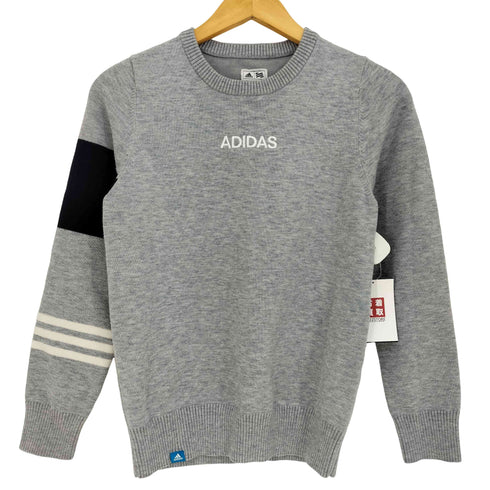 アディダスゴルフ adidasgolf スリーストライプ ロゴ刺繍 クルーネックニット レディース import:M