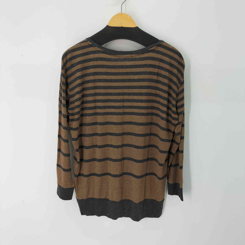 ニジュウサンク 23区 レーヨン混 ボーダー長袖Tシャツ レディース JPN:46