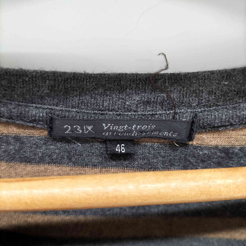 ニジュウサンク 23区 レーヨン混 ボーダー長袖Tシャツ レディース JPN:46