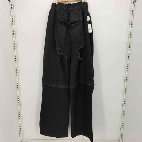 ヨリスポーツ YORI SPORT ZIP UNDERWEAR DENIM (BLACK) デストロイ ダメージ バギーデニム 2WAY メンズ 32