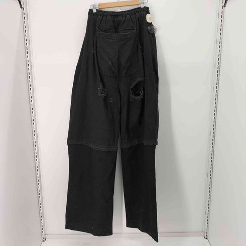 YORI SPORT / ZIP UNDERWEAR DENIM (BLACK) デストロイ ダメージ バギーデニム 2WAY メンズ 32