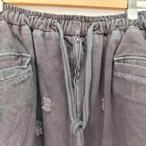 YORI SPORT / ZIP UNDERWEAR DENIM (BLACK) デストロイ ダメージ バギーデニム 2WAY メンズ 32