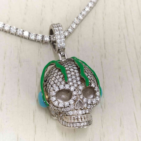 Moassanite スカルペンダント Silver 925 メンズ