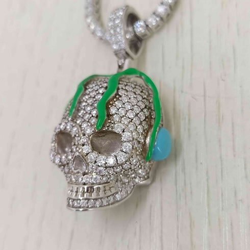 Moassanite スカルペンダント Silver 925 メンズ