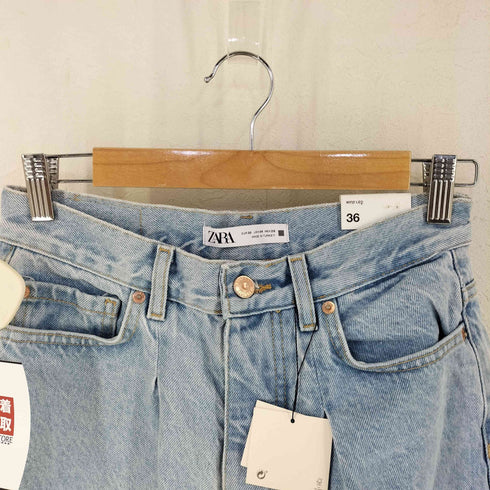 ザラ ZARA フリンジ ミッドライズ デニム レディース EUR:36