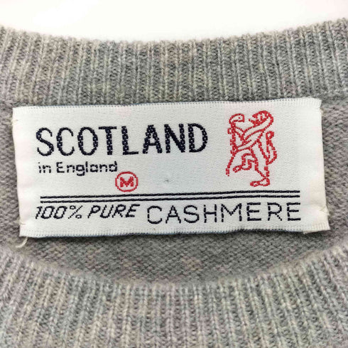 SCOTLAND in England PURE CASHMERE カシミヤ100 フロントデザインニット レディース JPN:M