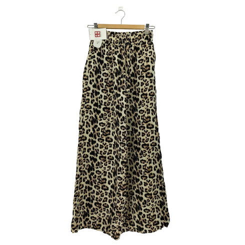 ザラ ZARA レオパード イージー ワイドパンツ レディース XS