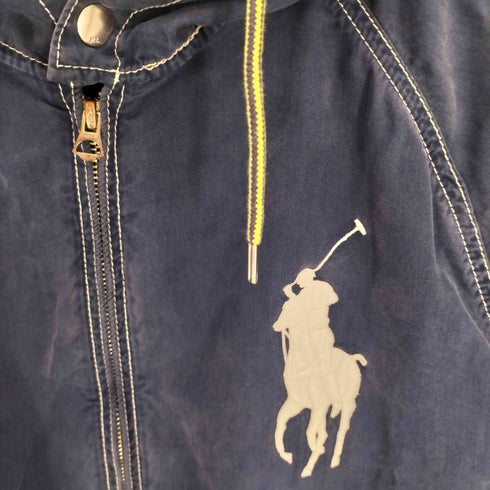 ポロバイラルフローレン Polo by RALPH LAUREN 90S ビックポニー 刺繍 ジップアップ クロップド フーデッド ジャケット 復刻TALON ZIP メンズ import:XL