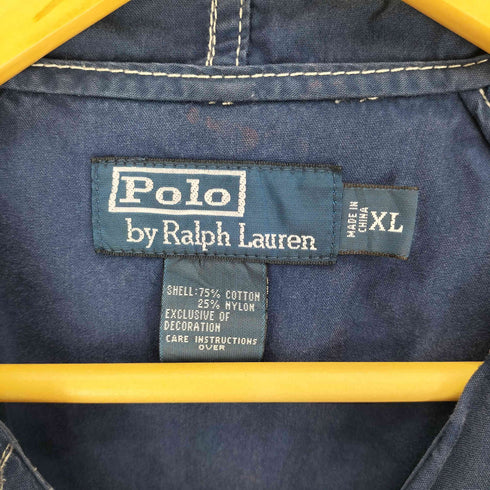 ポロバイラルフローレン Polo by RALPH LAUREN 90S ビックポニー 刺繍 ジップアップ クロップド フーデッド ジャケット 復刻TALON ZIP メンズ import:XL