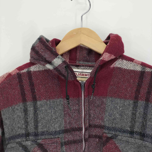 キャンパス CAMPUS 60-70s USA製 棒TALON フラップポケット フルジップ ドローコード フード チェック シャツ メンズ 15 1/2