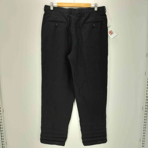 クレイボーン Claiborne シャドーチェック 2タック 裾ダブル ポリエステル ワイド テーパード スラックス パンツ メンズ 36×32