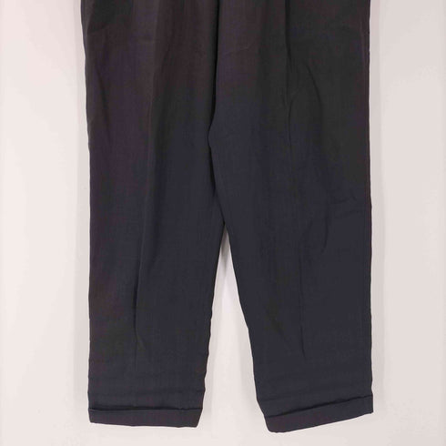 クレイボーン Claiborne シャドーチェック 2タック 裾ダブル ポリエステル ワイド テーパード スラックス パンツ メンズ 36×32